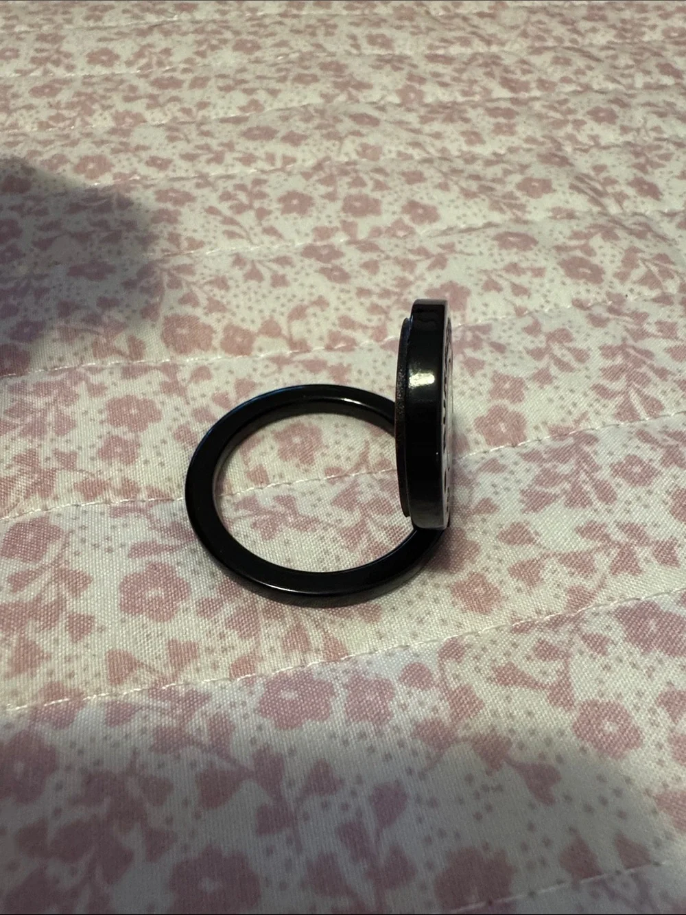 Burberry Black Rotating Phone Ring Holder with Branded Accent